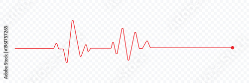 Heart beat graph, heartbeat red line vector, pulse red vector, EKG cardio line red vector illustration isolated on white background. Vector Illustration . EPS 10 .