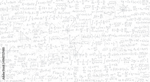 Subtle abstract background with mathematical formulas, scientific equations, and grid lines for technology, education, and business concepts, data visualization