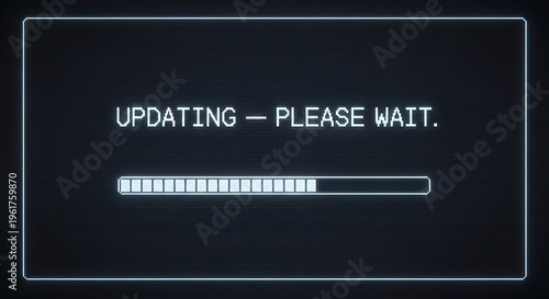 Updating progress bar and message on digital screen.