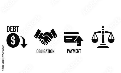 Business Finance Icons Debt Payment.
