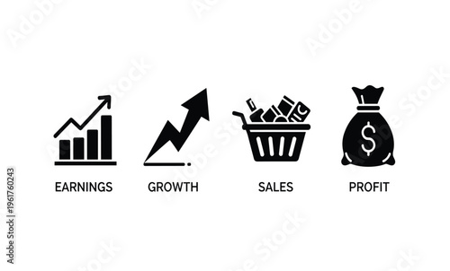 Business Finance Icons and Symbols.