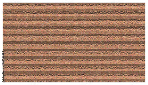 A wide brick wall surface displaying various horizontal bands of light and dark earthen textures