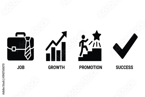 Business Growth and Career Success Icons.