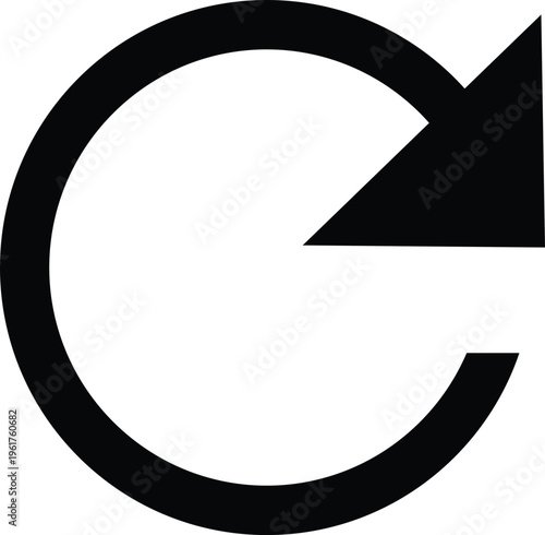 Minimalist refresh rotate arrow icon vector