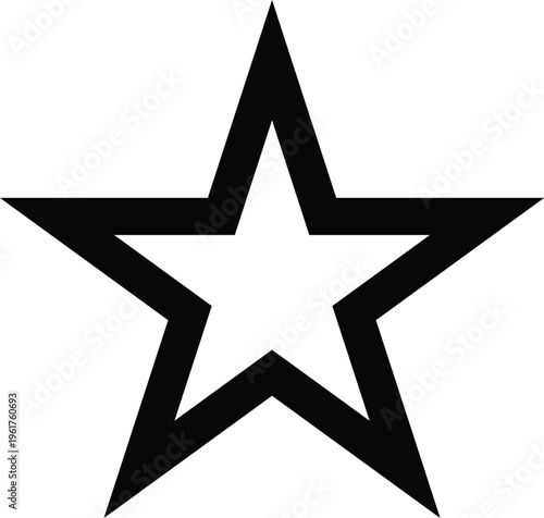 Minimalist hollow star icon vector