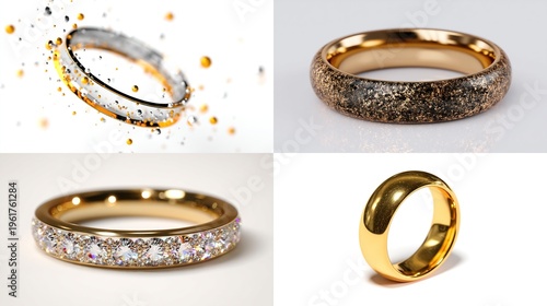 Wedding rings with particle effect visualization