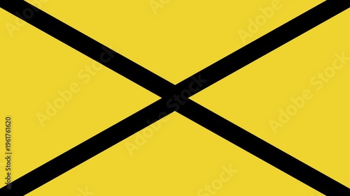 黄色のX形クロックワイプ・トランジション（透過背景・最後1秒はカット）