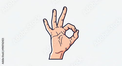 Hand gesture making an OK sign, symbol of approval.