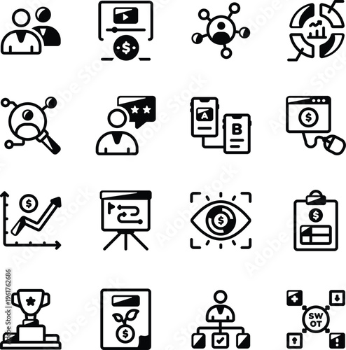 Set of Glyph Style Sales Icons 


