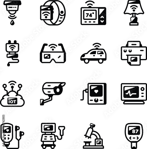 Collection of Tech Devices Glyph Icons 

