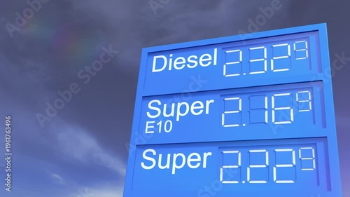 Videoanimation - Tankstellenanzeigetafel - Spritpreise - Teuer - Sprit - Benzin - Diesel