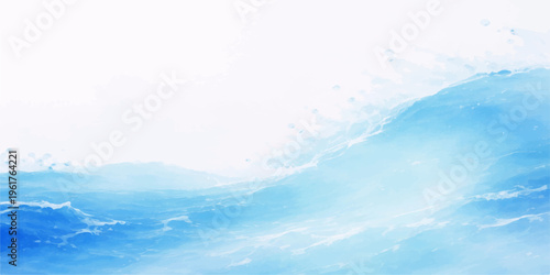 Abstract a captivating portrayal of the ocean's raw power and tranquility, with stylized waves of ethereal blue. conveying a sense of serenity and the endless motion of water.