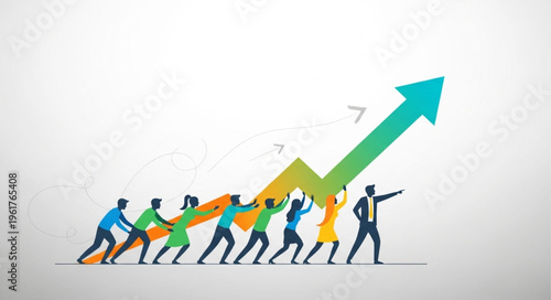 Canvas Print Teamwork and Collaboration Driving Success - A Visual Representation of Growth