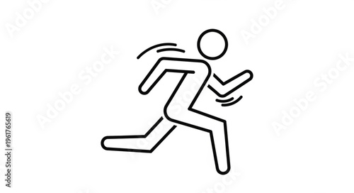 Line Drawing of a Person Running with Motion Blur.