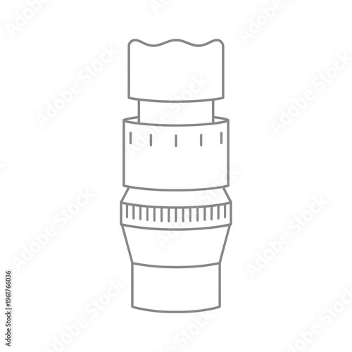 Vector of an adjustable pipe connector with a threaded base and smooth surface