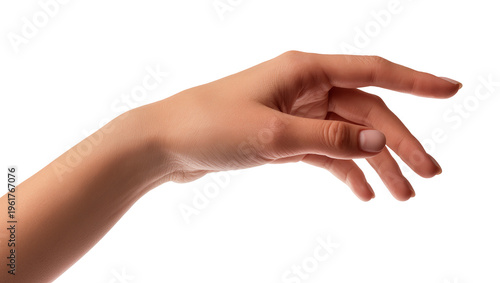 Fotografía Graceful female hand with fingers slightly curved, reaching, offering, or holdin