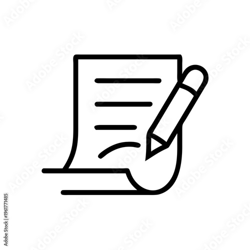 Hand writing on paper with pencil, concept of note taking and communication