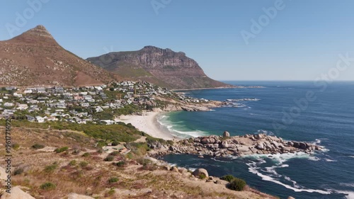 Aerial view of Cape Town coastline, South Africa