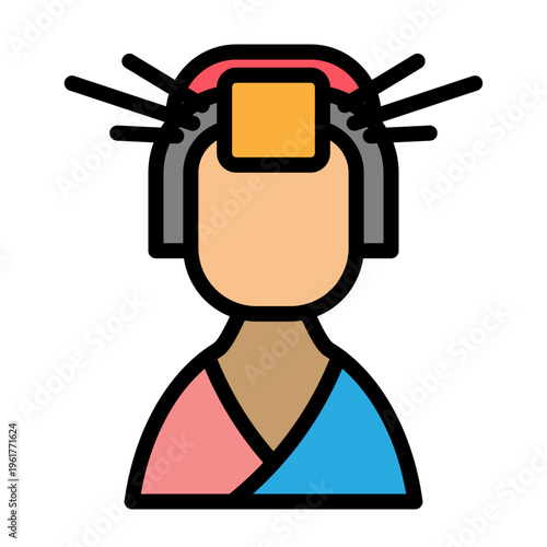 Geisha Vector Filled Icon Design