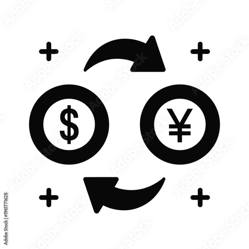 Money transfer glyph icon, quick exchange symbol, trendy solid style, digital payment, fast transaction, banking and finance workflow concept.