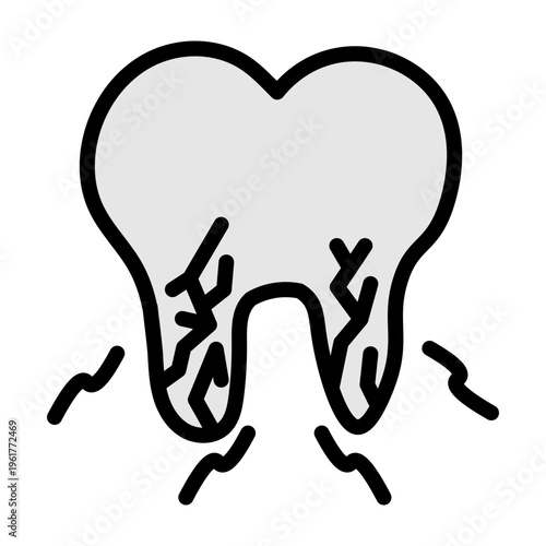 Tooth Pain Vector Filled Icon Design