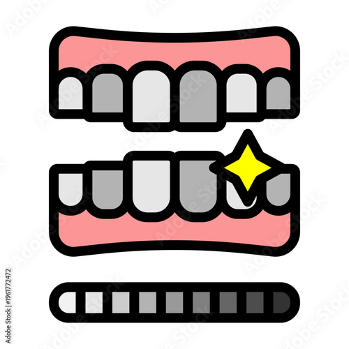 Teeth Whitening Vector Filled Icon Design
