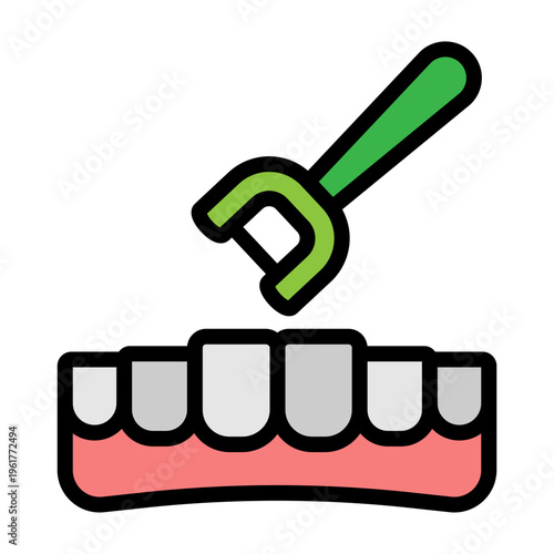 Tooth Floss Vector Filled Icon Design