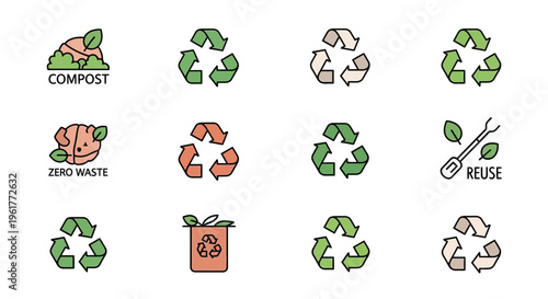Eco friendly symbols and icons set.