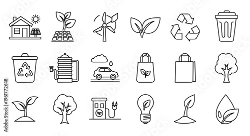 Eco friendly icons and symbols.