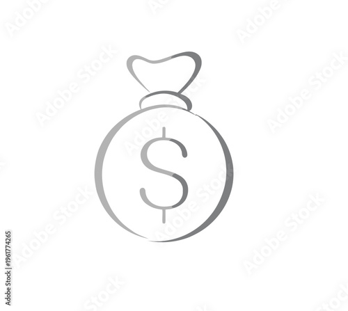 Bag with a large dollar sign indicating money or finance