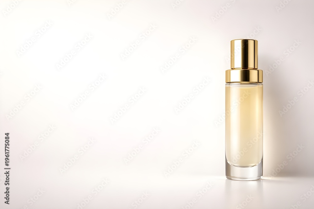 Fototapeta premium Luxury Skincare Bottle with Clean Negative Space – Ultra-Detailed Product Shot