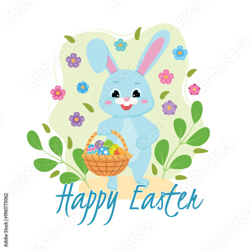 Decorative happy easter wishes background for social post