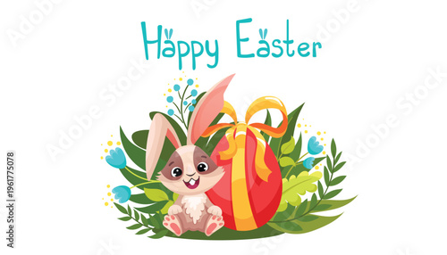 Decorative happy easter wishes background for social post