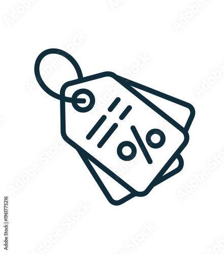 Discount tag icon with a percentage sign on it
