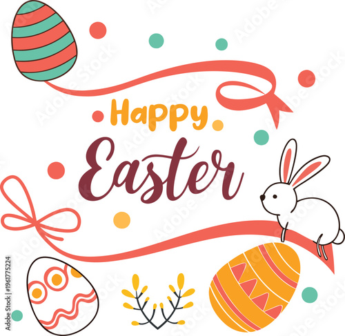 Decorative happy easter wishes background for social post