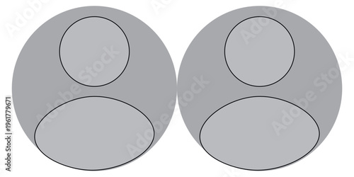 Vector flat illustration in grayscale. Avatar, user profile, person icon, gender neutral silhouette, profile picture. Suitable for social media profiles, icons, screensavers and as a template.