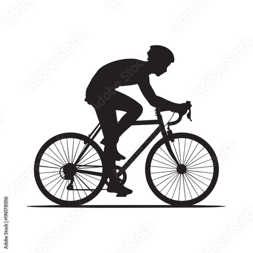 Cyclist riding a racing bicycle