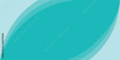 Abstract Teal and Light Blue Wavy Shapes Background.