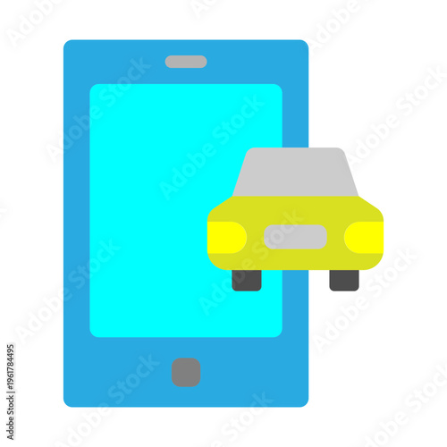 Car Sharing App Vector Flat Icon Design