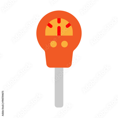 Street Parking Meter Vector Flat Icon Design