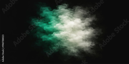 Wispy blue smoke swirls across a dark black background like a stormy cloud or deep space nebula to create a moody texture for nature and weather design