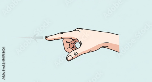 Illustration of a hand pointing or directing towards something.