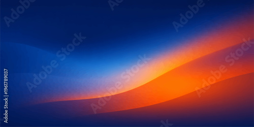An abstract colorful background featuring orange waves and a beautiful sky at sunset where clouds glow with red and yellow light across the horizon during a scenic dawn