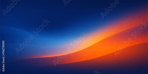 Dramatic abstract landscape of a fiery orange sunset with colorful lines reflecting light across a beautiful dawn sky and clouds