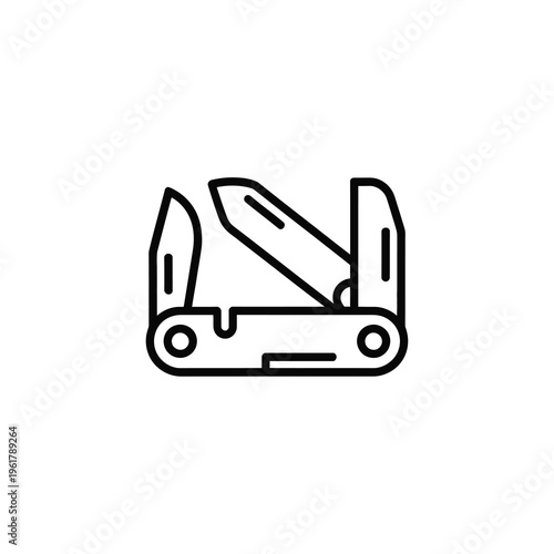 Vector of a pocket knife with multiple tools visible