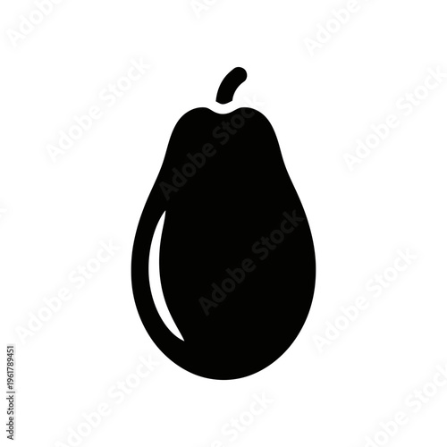 Ripe black avocado isolated on white background minimalist food photography