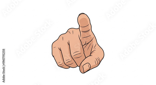 Illustration of a Hand Pointing Directly at the Viewer.