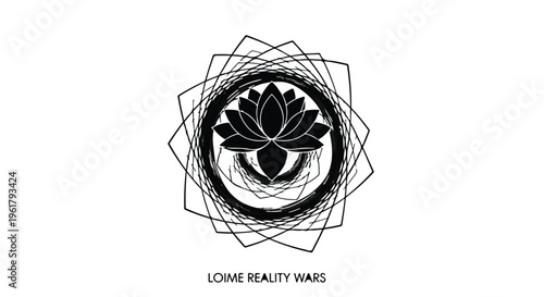Meditative lotus flower symbol with intricate geometric mandala pattern