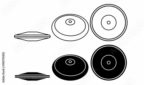 discus throw also known as disc throw icon set