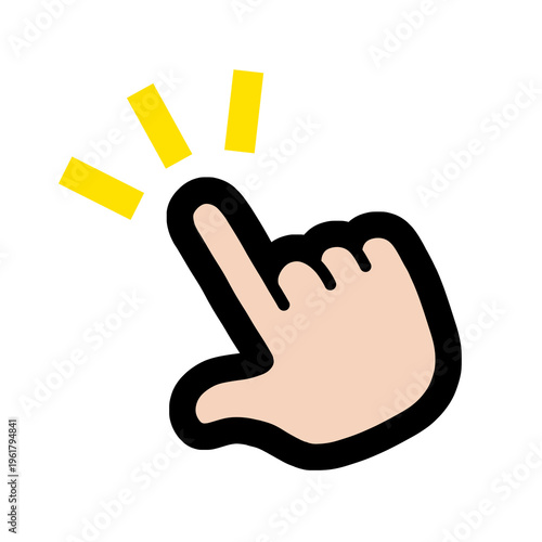 指さし　アイコン　記号　サイン タッチ　ワンポイント　手　イラスト	